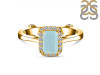 Blue Chalcedony & White Topaz Ring BLX-RDR-1787.