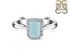 Blue Chalcedony & White Topaz Ring BLX-RDR-1787.