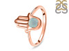 Blue Chalcedony Hamsa Hand Ring BLX-RDR-2163.