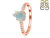 Blue Chalcedony & White Topaz Ring BLX-RDR-2303.