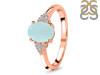 Blue Chalcedony & White Topaz Ring BLX-RR-364.
