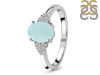 Blue Chalcedony & White Topaz Ring BLX-RR-364.