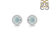 Blue Chalcedony & White Topaz Stud Earring BLX-RDE-985.