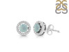 Blue Chalcedony & White Topaz Stud Earring BLX-RDE-985.