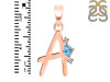 Blue Topaz & White Topaz Alphabet A Pendant BTZ-RDA-1.