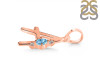 Blue Topaz & White Topaz Alphabet A Pendant BTZ-RDA-1.