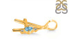 Blue Topaz & White Topaz Alphabet A Pendant BTZ-RDA-1.