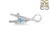 Blue Topaz & White Topaz Alphabet A Pendant BTZ-RDA-1.
