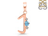 Blue Topaz & White Topaz Alphabet J Pendant BTZ-RDA-10.