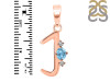 Blue Topaz & White Topaz Alphabet J Pendant BTZ-RDA-10.