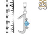 Blue Topaz & White Topaz Alphabet J Pendant BTZ-RDA-10.