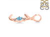 Blue Topaz & White Topaz Alphabet J Pendant BTZ-RDA-10.