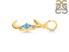 Blue Topaz & White Topaz Alphabet J Pendant BTZ-RDA-10.
