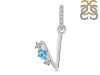 Blue Topaz & White Topaz Alphabet V Pendant BTZ-RDA-100.