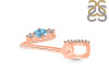 Blue Topaz & White Topaz Alphabet V Pendant BTZ-RDA-100.