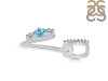 Blue Topaz & White Topaz Alphabet V Pendant BTZ-RDA-100.