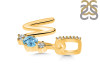 Blue Topaz & White Topaz Alphabet W Pendant BTZ-RDA-101.