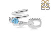 Blue Topaz & White Topaz Alphabet W Pendant BTZ-RDA-101.