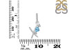 Blue Topaz & White Topaz Alphabet X Pendant BTZ-RDA-102.