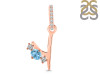 Blue Topaz & White Topaz Alphabet Y Pendant BTZ-RDA-103.