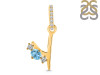 Blue Topaz & White Topaz Alphabet Y Pendant BTZ-RDA-103.