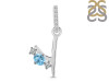 Blue Topaz & White Topaz Alphabet Y Pendant BTZ-RDA-103.