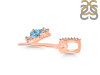 Blue Topaz & White Topaz Alphabet Y Pendant BTZ-RDA-103.