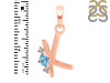 Blue Topaz & White Topaz Alphabet K Pendant BTZ-RDA-11.