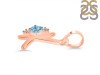 Blue Topaz & White Topaz Alphabet K Pendant BTZ-RDA-11.