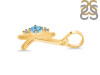 Blue Topaz & White Topaz Alphabet K Pendant BTZ-RDA-11.