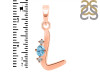 Blue Topaz & White Topaz Alphabet L Pendant BTZ-RDA-12.