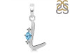 Blue Topaz & White Topaz Alphabet L Pendant BTZ-RDA-12.