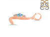 Blue Topaz & White Topaz Alphabet L Pendant BTZ-RDA-12.