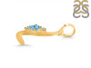 Blue Topaz & White Topaz Alphabet L Pendant BTZ-RDA-12.