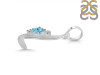 Blue Topaz & White Topaz Alphabet L Pendant BTZ-RDA-12.