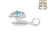 Blue Topaz & White Topaz Alphabet M Pendant BTZ-RDA-13.