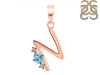 Blue Topaz & White Topaz Alphabet N Pendant BTZ-RDA-14.