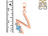 Blue Topaz & White Topaz Alphabet N Pendant BTZ-RDA-14.