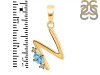 Blue Topaz & White Topaz Alphabet N Pendant BTZ-RDA-14.