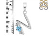 Blue Topaz & White Topaz Alphabet N Pendant BTZ-RDA-14.