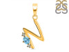 Blue Topaz & White Topaz Alphabet N Pendant BTZ-RDA-14.
