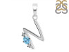 Blue Topaz & White Topaz Alphabet N Pendant BTZ-RDA-14.