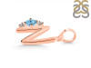 Blue Topaz & White Topaz Alphabet N Pendant BTZ-RDA-14.