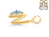Blue Topaz & White Topaz Alphabet N Pendant BTZ-RDA-14.