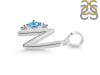 Blue Topaz & White Topaz Alphabet N Pendant BTZ-RDA-14.