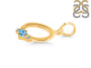 Blue Topaz & White Topaz Alphabet O Pendant BTZ-RDA-15.