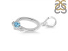 Blue Topaz & White Topaz Alphabet O Pendant BTZ-RDA-15.