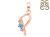 Blue Topaz & White Topaz Alphabet P Pendant BTZ-RDA-16.