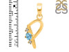 Blue Topaz & White Topaz Alphabet P Pendant BTZ-RDA-16.