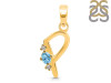 Blue Topaz & White Topaz Alphabet P Pendant BTZ-RDA-16.